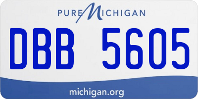 MI license plate DBB5605