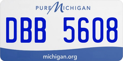 MI license plate DBB5608