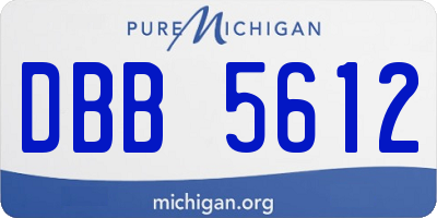 MI license plate DBB5612