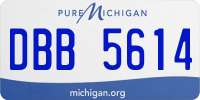 MI license plate DBB5614