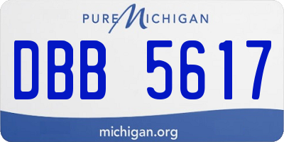 MI license plate DBB5617
