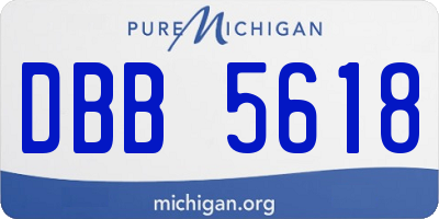 MI license plate DBB5618