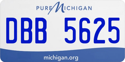 MI license plate DBB5625