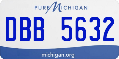 MI license plate DBB5632