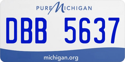 MI license plate DBB5637