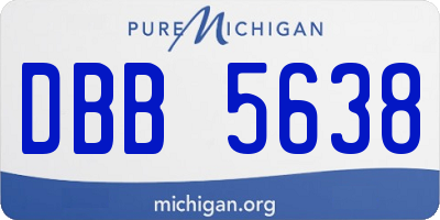 MI license plate DBB5638
