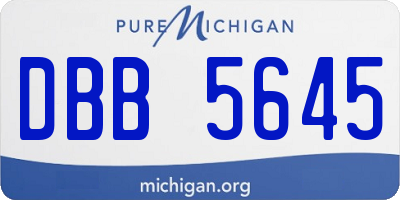 MI license plate DBB5645