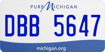 MI license plate DBB5647