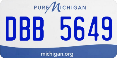 MI license plate DBB5649