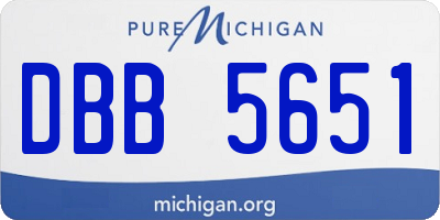 MI license plate DBB5651