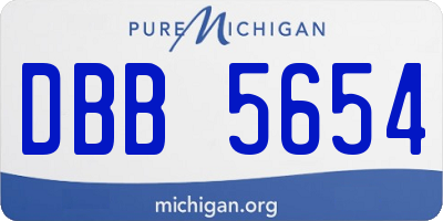 MI license plate DBB5654