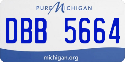 MI license plate DBB5664