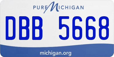 MI license plate DBB5668