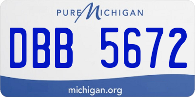 MI license plate DBB5672