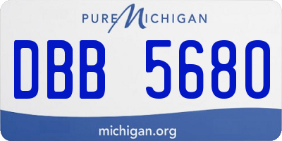 MI license plate DBB5680