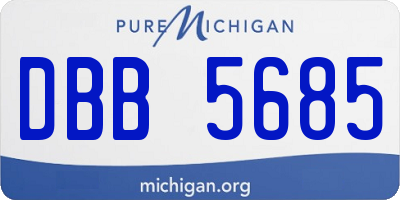 MI license plate DBB5685