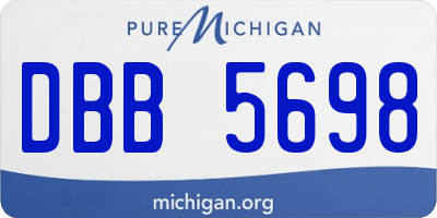 MI license plate DBB5698