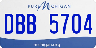MI license plate DBB5704