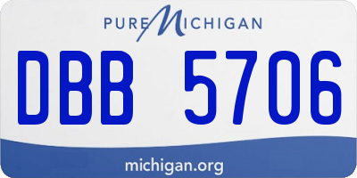 MI license plate DBB5706