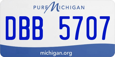 MI license plate DBB5707