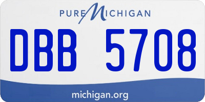 MI license plate DBB5708