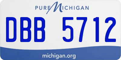 MI license plate DBB5712