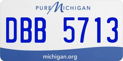 MI license plate DBB5713