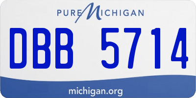 MI license plate DBB5714