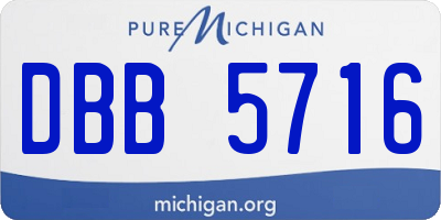 MI license plate DBB5716