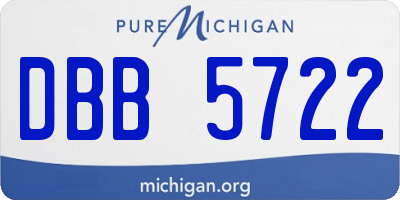 MI license plate DBB5722