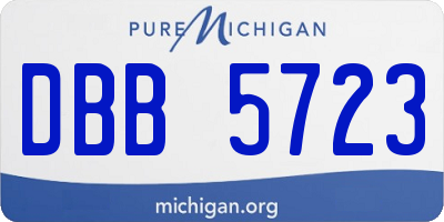 MI license plate DBB5723