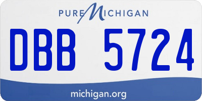 MI license plate DBB5724