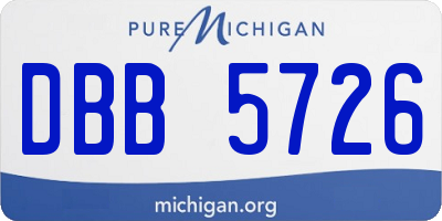 MI license plate DBB5726