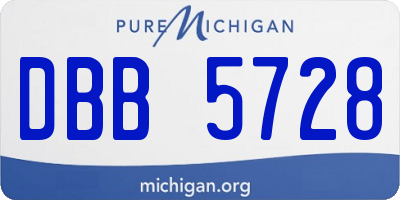 MI license plate DBB5728