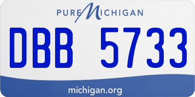 MI license plate DBB5733