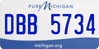 MI license plate DBB5734