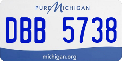 MI license plate DBB5738
