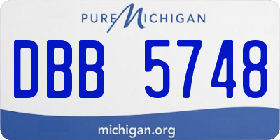 MI license plate DBB5748