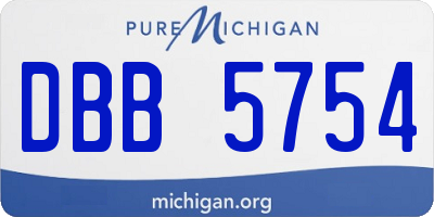 MI license plate DBB5754