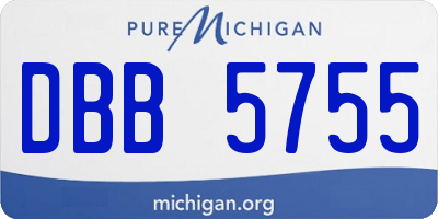 MI license plate DBB5755