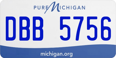MI license plate DBB5756