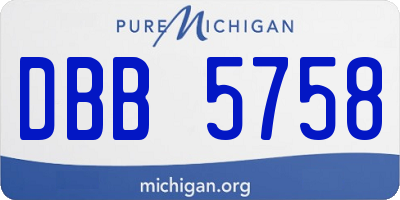 MI license plate DBB5758