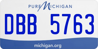 MI license plate DBB5763