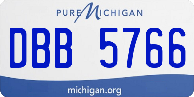 MI license plate DBB5766