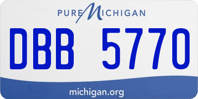MI license plate DBB5770