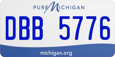 MI license plate DBB5776