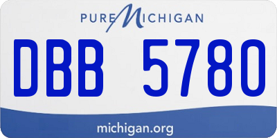 MI license plate DBB5780