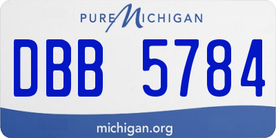 MI license plate DBB5784