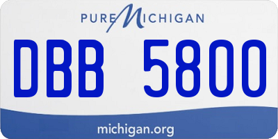 MI license plate DBB5800