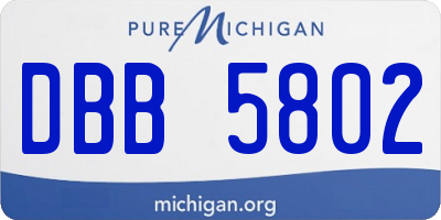 MI license plate DBB5802